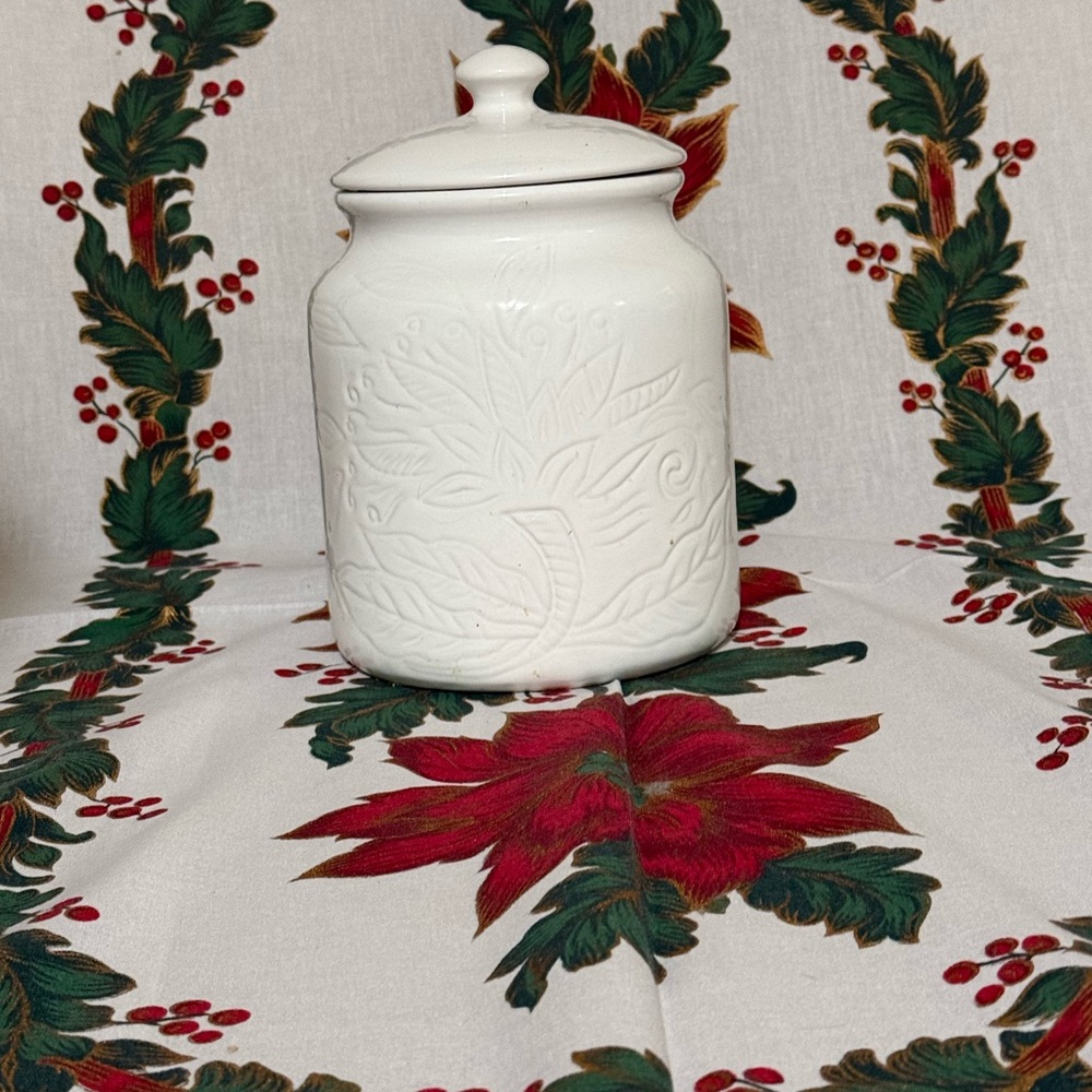 Isola White Ceramic Holiday Jar